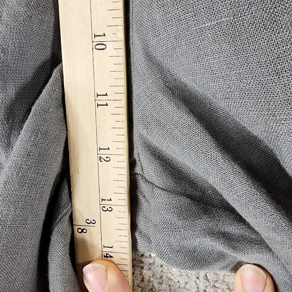 Linen Handmade Studio Long Shorts Womens *XS Gray High Rise Classic 24x10 EUC - Picture 5 of 11